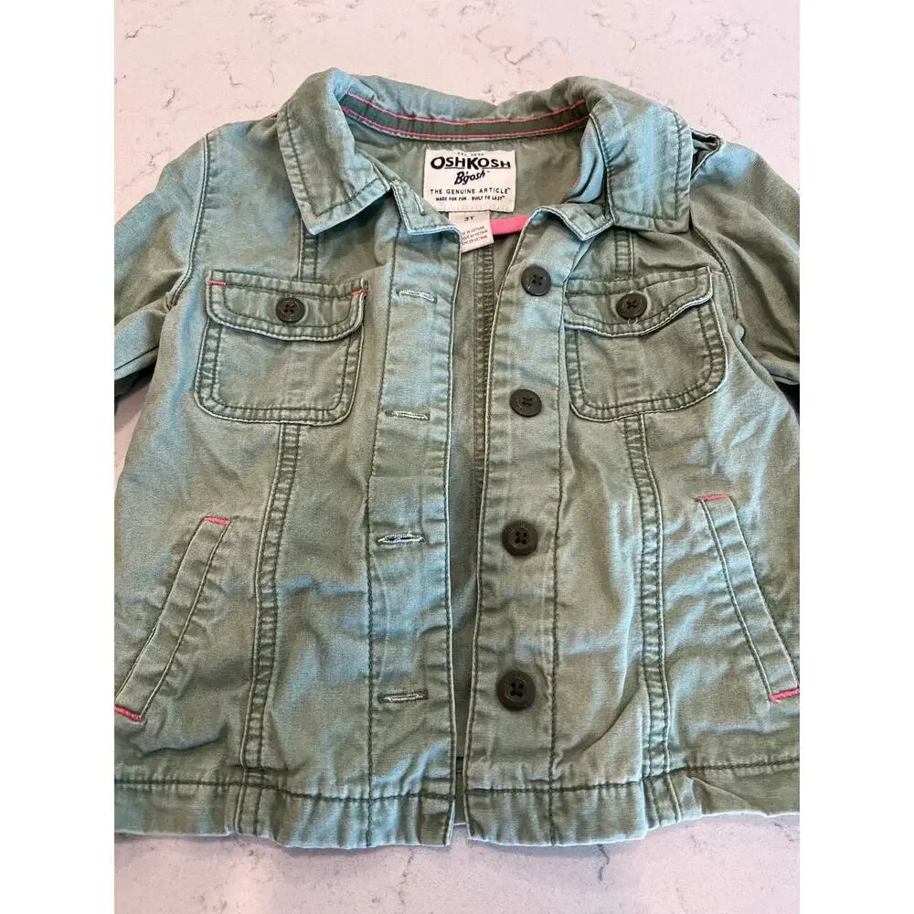 OshKosh 3T Green Twill Utility Jacket